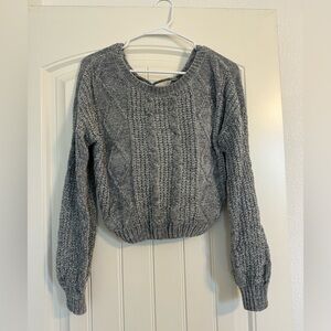 Hippie Rose Gray Cable Knit Sweater